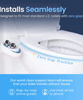 Non Electric Bidet Attachment With Self Cleaning, Single Nozzle, Rear Wash, Adjustable Water Pressure, Toilet Seat Upgrade In Rose Gold Finish shown installed on toilet with zero gap guarantee.