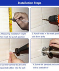 Installation steps for Sturdy 23.6 Inch Stainless Steel Handicap Toilet Grab Bar With T Shape Mount For Bathroom Safety Rails.