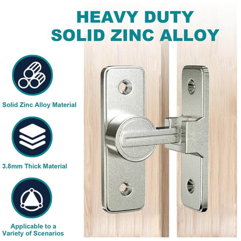 Heavy Duty Barn Door Lock Hardware With 90 Degree Flip Latch And Gate Bolt Lock Nickel Finish Sliding Door Latch for doors