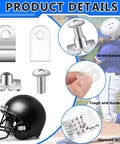 32 Piece Helmet Repair Kit With R Clips, Screws, Nuts And Rubber Gaskets For Football, Hockey And Baseball Gear shown in detail