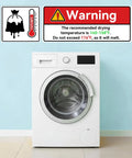 Washing machine with a temperature warning sign for Two Pack 16x20 Inch Wet Dry Bags Waterproof For Swimwear Towels And Dirty Clothes Beach.