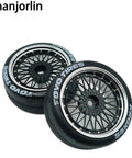 RC Drift Tires With Aluminum Wheels 2.56 Inch OD 12mm Hex Hard Drift Tires For 1/10 And 1/12 Rally Street On Road Touring Cars