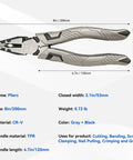 8 Inch Linesman Pliers With Wire Cutters The Real Workhorse for DIY projects with gray and black handle details.