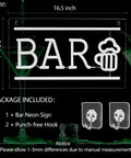 Neon Bar Sign Beer LED Light For Wall Decor USB Powered Acrylic Bar Sign With Blue And Yellow Beer Light Vibe dimensions