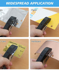 Heavy Duty 8mm Single Hole Punch Portable Handheld Paper Punch for tags, cards, plastic, and cardboard with precise alignment in use.