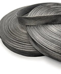 5m High Density Black Braided Carbon Fiber Cable Sleeving for Flexible Wire Management, close-up view, 40 mm opening