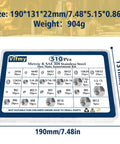 Two In One Hex Nut Kit For DIY And Automotive, 510 Piece SAE And Metric Nut Set, 304 Stainless Steel Nuts box dimensions