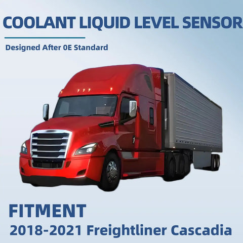Heavy Duty Coolant Liquid Level Sensor For 2018 2019 2020 2021 Freightliner Cascadia with red truck graphic