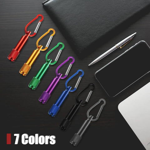 49 Pack Mini Keychain LED Flashlights Bulk With Buckle For Camping Hiking Outdoor Multicolor Small Portable Lights Displayed