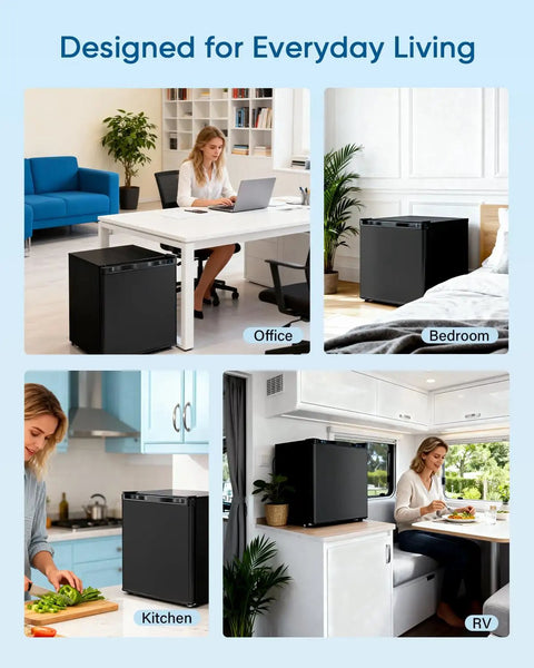Bad Boy 1.1 Cubic Foot Mini Freezer Black Upright Compact Cold Storage Appliance Built For Dorms And Small Kitchens in office, kitchen, bedroom, and RV.
