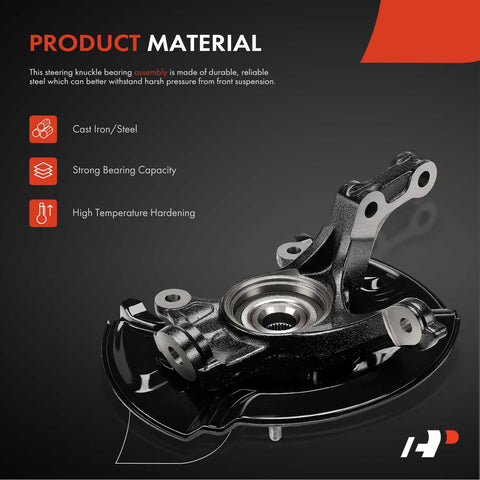 Front Left Steering Knuckle And Wheel Bearing Hub Assembly For Honda CR V 2015 2016 FWD Driver Side Replacement Fits EX L Touring SE Includes Dust Shield And Easy Install.
