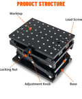 Pro Grade XZ Axis Manual Stage With 50 X 120mm Stroke Sliding Table Rotation And Positioning Platform structure diagram.
