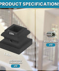 Flat Shoe for 1/2 Inch Square Balusters, Aluminum Support, Satin Black Finish with Side Set Screw, 10 Pack shown with dimensions