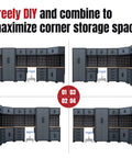 Pro Grade Heavy Duty Garage Corner Storage Cabinet System With Workbench And Pegboard 15 Piece Set in customizable configurations