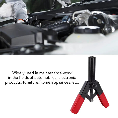 41 Piece Plastic Hand Rivet Gun Kit With Assorted Fasteners For Car And Home Repairs, Ergonomic Handle Tool Set Makes Upholstery And Trim Jobs A Breeze In Just Minutes. Black and red hand rivet gun for car and home repairs