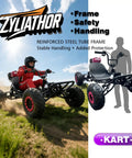 212cc Gas Powered Go Kart With CVT Belt Drive And 420 Chain Up To 45 MPH Hydraulic Rear Disc Brake Four Wheel Independent Suspension