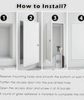 Installation steps for Rock Solid Fire Rated Access Panel Recessed Wall Inspection Door in a drywall frame.