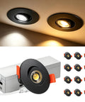 Sublimation 2 inch 5CCT Gimbal Led Recessed Lights, 360° and 30° Rotatable Adjustable Eyeball Downlight displayed with jbox.