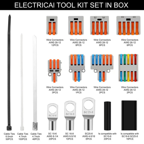 Marine And Automotive Electrical Tool Kit With Wire Connectors And Terminals The Ultimate Grab And Go Home And Workshop Wiring Set In A Portable Tool Box Organizer With Crimper For Quick Connections And Easy Repairs