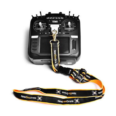 FPV Drone Lanyard Strap Transmitters Adjustable And Detachable Neck Strap Fits All FPV RC Radios Including DJI FPV Remote Controller Comfortable Polyester Build With Quick Clip Access attached to RC transmitter
