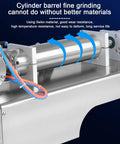 Pneumatic Liquid Paste Bottle Filler, 40L Stainless Steel Hopper, showing cylinder barrel for fine grinding use.
