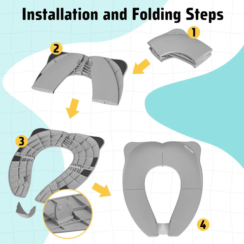 No Sweat Foldable Travel Potty Seat For Toddlers With Secure Splash Guard And Sturdy Non Slip Base For Hassle Free House Training On The Go For Little Ones Learning To Hit The Target