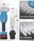 Cordless Hedge Trimmer With Battery And Charger 21V Two In One Grass Cutter And Shrub Trimmer Lightweight Shears with dual action and SK5 steel blades
