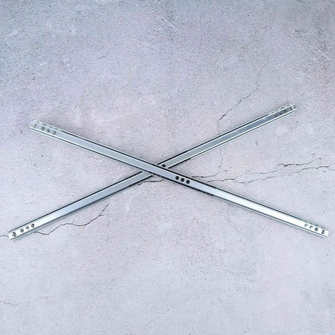 Heavy Duty Steel Drawer Slides 2 Pack, 17.7 Inch By 0.7 Inch By 0.3 Inch Ball Bearing Side Mount Full Extension Two Way Slide Rail