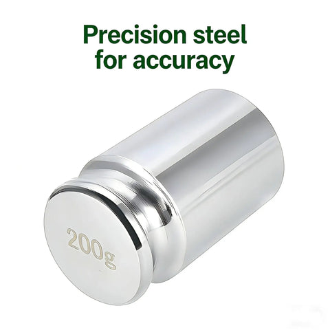 Pro Grade 200 Gram Steel Calibration Weight M1 Class For Scales And Jewelry Balances, Lab Grade Calibration Weight With Plus Minus 10 Mg Tolerance