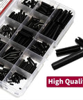 435 Piece Slotted Spring Roll Pin Set Black Oxide Finish For Machinery And Auto Repair Durable Dowel Kit Organized in Box