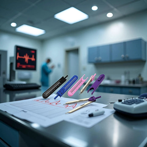 Purple EKG Calipers With Built In Ruler, Dead On Accuracy For Electrocardiogram Measurements, Total Game Changer Cardiac Divider Tool For Nurses And Med Students