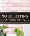 Indoor Outdoor No Soliciting Sign Decal Sticker For Home And Office Removable Waterproof Self Adhesive Door Sign Flush Mount
