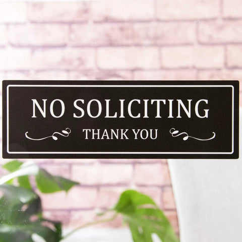 Indoor Outdoor No Soliciting Sign Decal Sticker For Home And Office Removable Waterproof Self Adhesive Door Sign Flush Mount