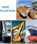Collage of heavy machinery and vehicles showcasing wide application of products