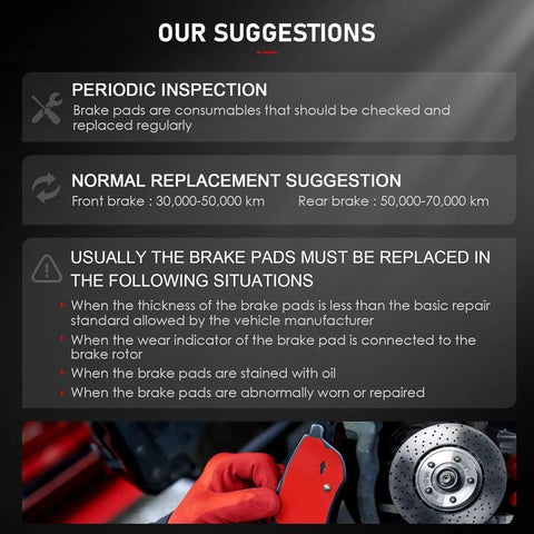 Guide for Front Ceramic Brake Pads Kit D1414 For Ford Expedition 2010 2019 Ford F150 2010 2019 with replacement tips.
