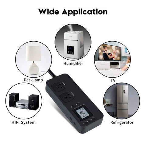 Two Outlet Electricity Usage Monitor With Power Consumption Meter For Watts Volts And Amps Dual Device Energy Saver Independent Readouts For Each Plug Easy Home Energy Tracker And Analyzer