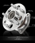 Rear Wheel Bearing Hub Assembly With ABS Sensor Plug For Toyota Sienna 1998 Through 2003, close-up of bare steel parts