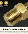 Close-up of Badass Heavy Duty Brass Bleeder Screws Eight Piece Brake Caliper Kit With 1 8 27 And 1 4 28 Threads showcasing brass finish and threading details.