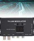 Front view of UHF TV Link Modulator With AV To RF Converter For Your Local CATV Setup, channel display, USB setup, PAL optional.