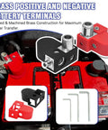 Solid Brass Battery Terminals For Car Audio Upgrades equipped for top or side placement with positive and negative connectors.