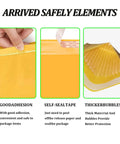 Close-up of Yellow Bubble Mailers 6x9 Inch 100 Pack Padded Self Sealing Envelopes with adhesion, seal tape, and bubbles detail.