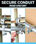 25 Pack EMT Conduit Hangers Kit With Bolts, Insulated Supports Or Threaded Rods, Galvanized Metal Clamps for 1/2 Inch Pipe Mounting