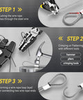 DISEN heavy-duty wire cutters with safety lock, spring-loaded matte handle and chrome-vanadium jaws for up to 3/16 in wire.