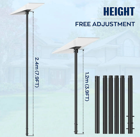 Starlink Gen 3 Ground Pole Mount Kit, 7.5 Ft Adjustable Pole With Pipe Adapter For Backyard Outdoor Setup, No Fuss Install, Compatible With Gen 3 Standard, Simple Hookup And Strong Signal Reception