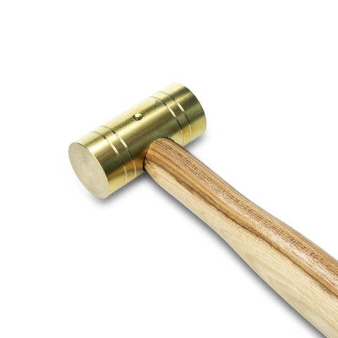 Brass Hammer With Hickory Handle 1 Lb Non Sparking Tool For Delicate Surfaces And Bushings Machined Flat Face