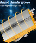Close-up of Powerful 440 Lb Neodymium Magnetic Lifter With Release Handle And Steel Hook showing U-shaped chamfer groove.