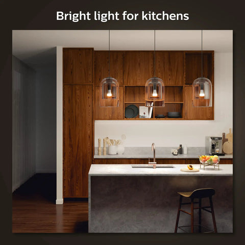 Kitchen lit by Smart White Ambiance A21 LED Bulb 100W Equivalent For Indoor Lighting With 1600 Lumens E26 Base Control Via Hue App