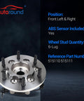 Front Wheel Bearing And Hub Assembly 6 Lug With ABS For Chevy Colorado 2004-2008 4WD shown with specifications