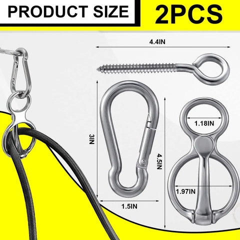 Two Sets Horse Tie Ring And Training Gear Pack with quick snaps, eye bolts, tie rings dimensions, stainless steel