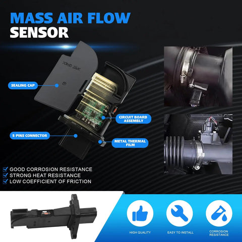 Diagram of Nissan Mass Air Flow MAF Sensor Direct Fit Drop-In For Altima 2.5L 2013-2015, Sentra 1.8L 2013-2015, Pathfinder 2014, Infiniti M35h Q50 Q70 QX60 2012-2016 Replace AFH60M-39 MAS339 showing parts labeled sealing cap and circuit board assembly.